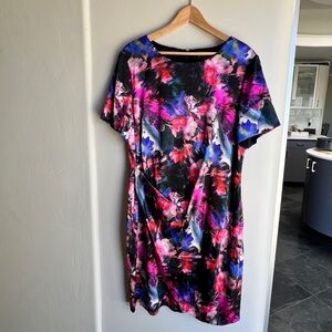 St John floral silk dress size 14